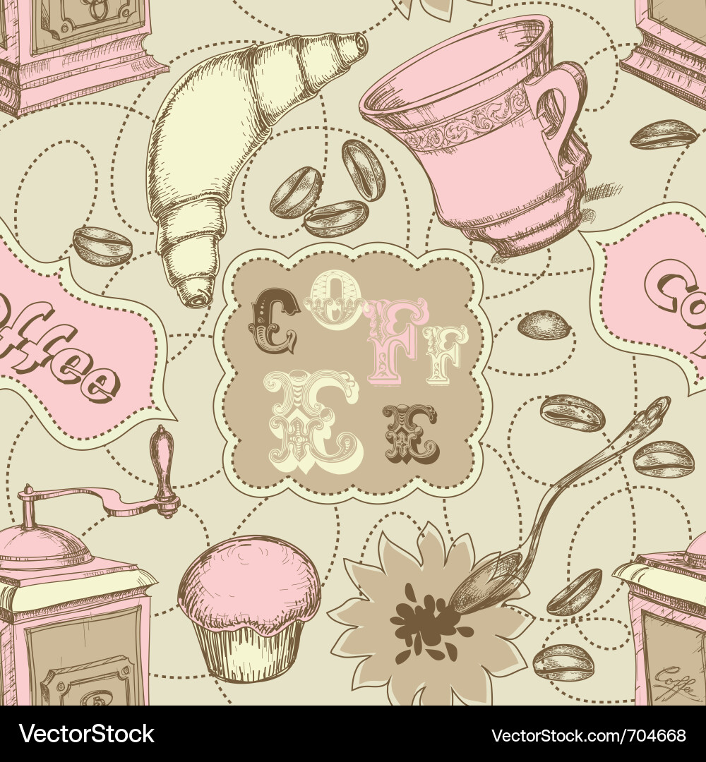 Coffee seamless pattern Royalty Free Vector Image