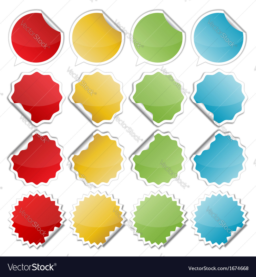 Colorful bended stickers Royalty Free Vector Image