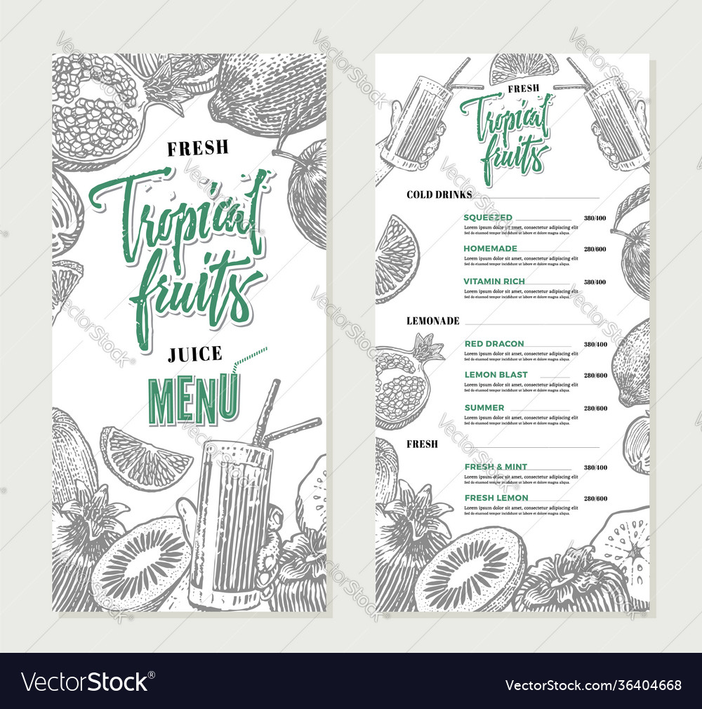 Frische Restaurant Menü Vorlage vector image Frische Restaurant Menü Vorlage
