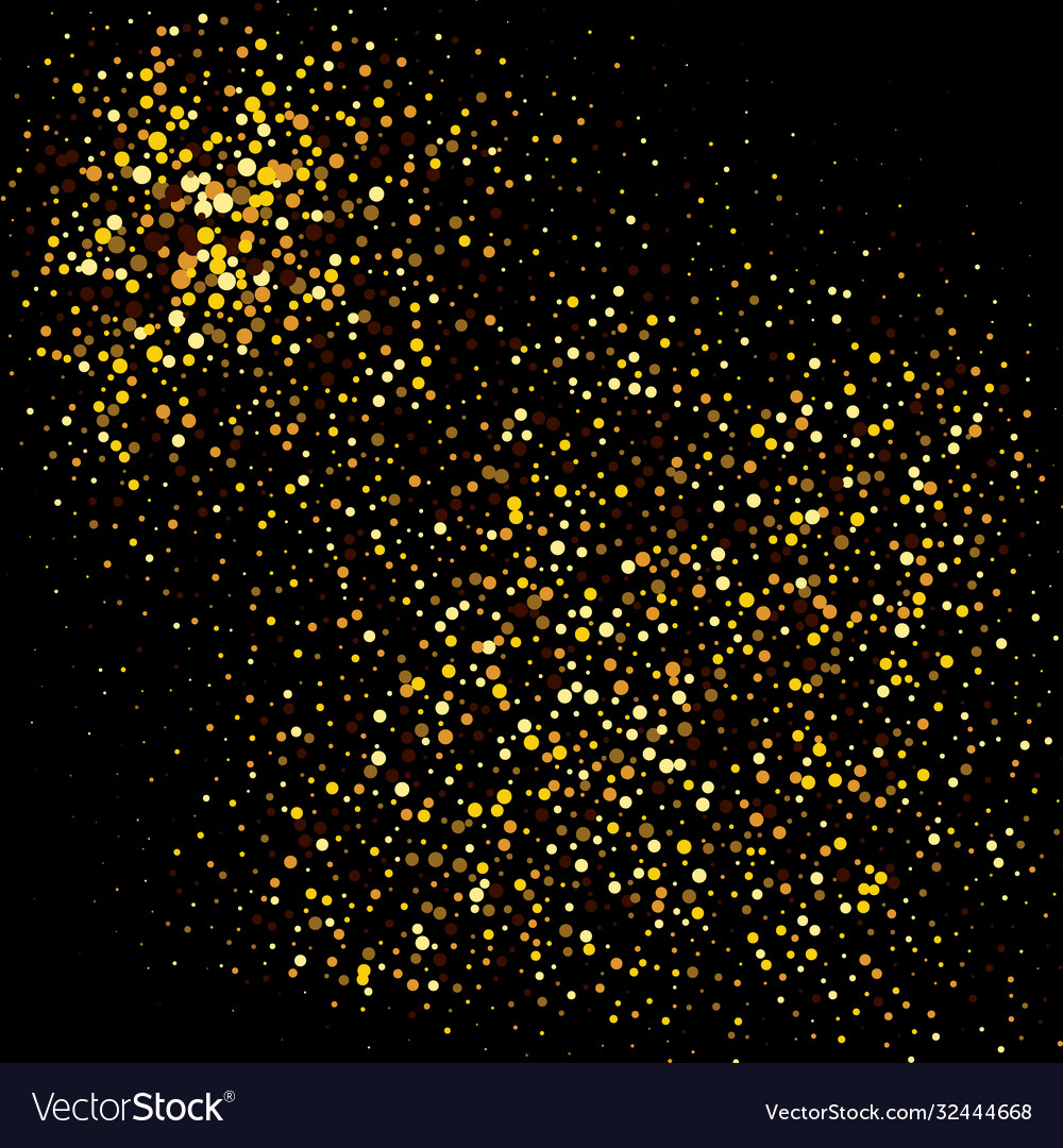 Gold glitter shine texture on a black background Vector Image