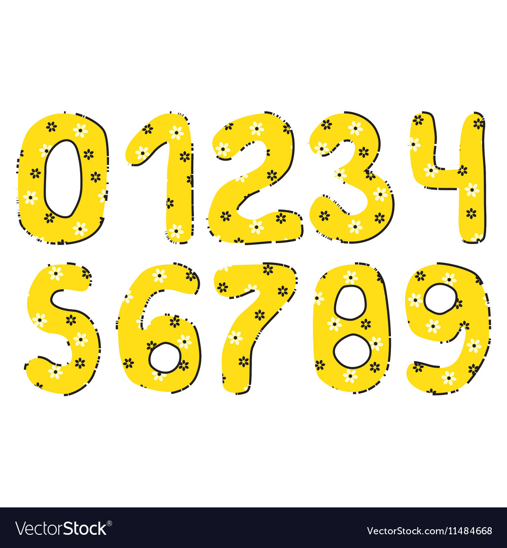 Handwritten numbers set Royalty Free Vector Image