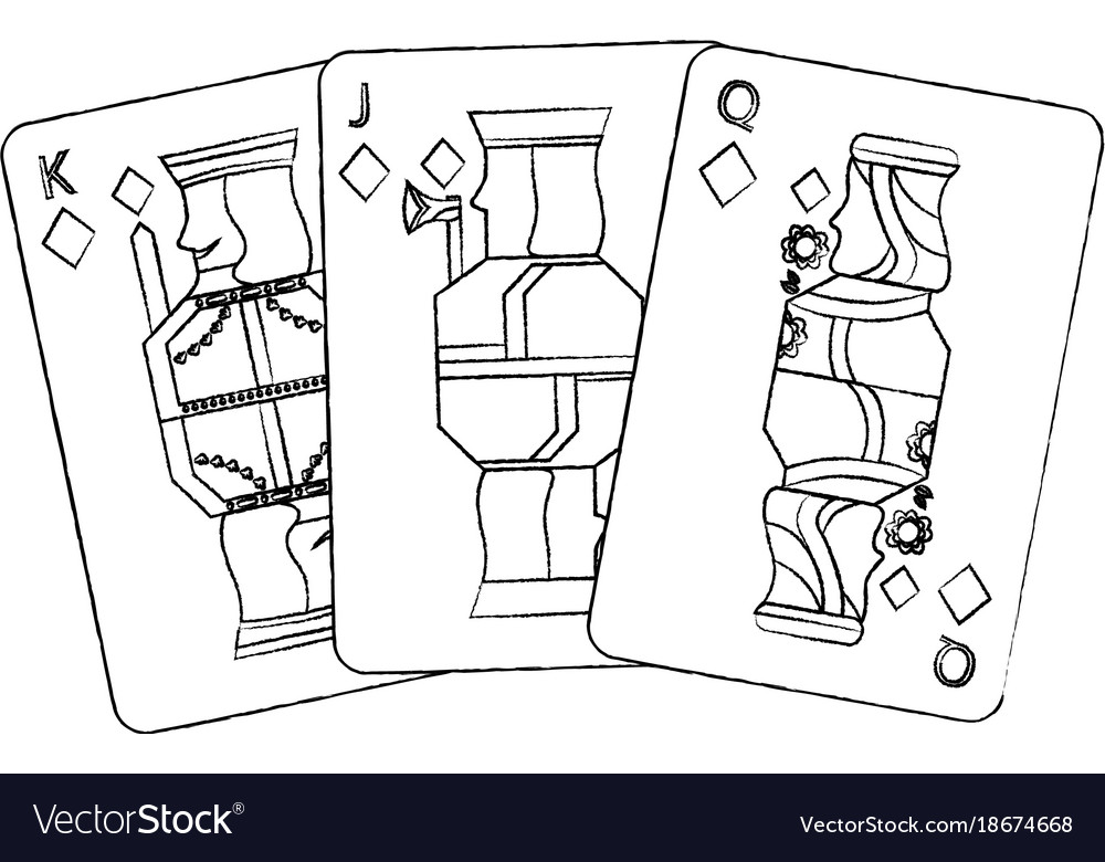 Jack queen and king poker cards hand