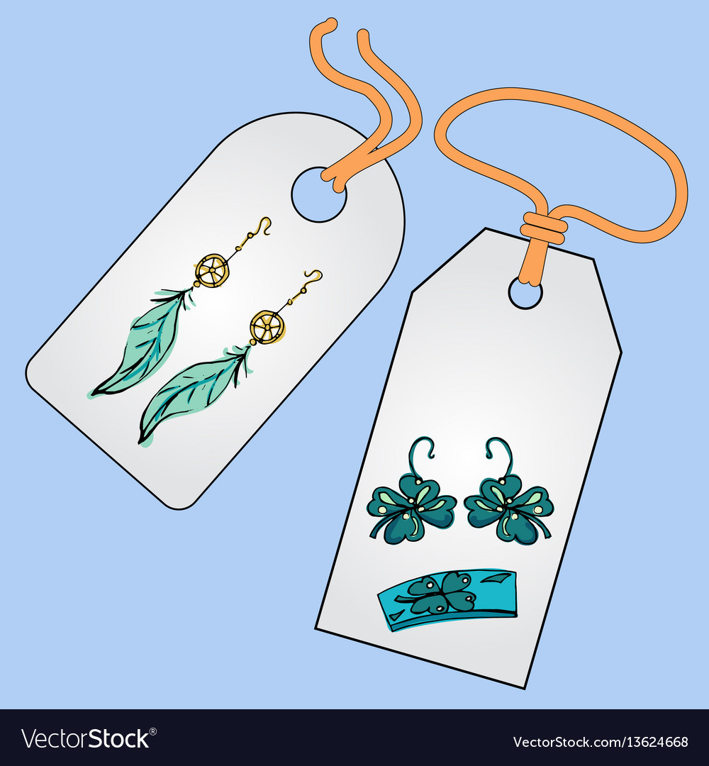 Label badge price tag with the image vector image Label badge price tag with the image