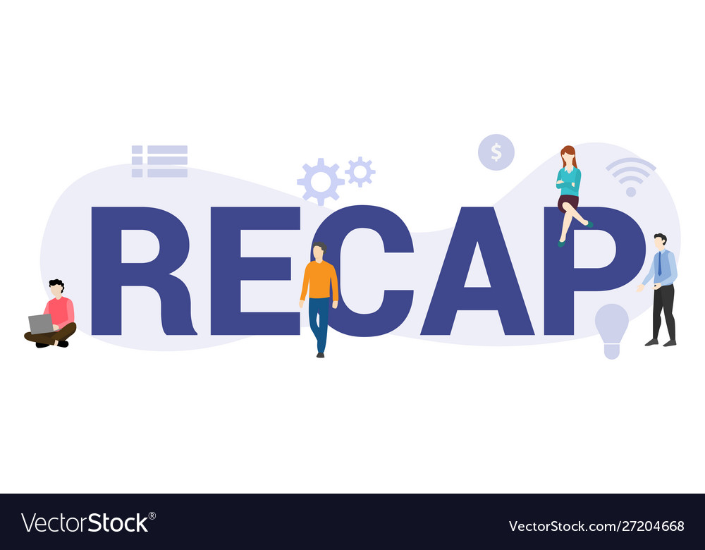 Recap business terms concept with big word or Vector Image