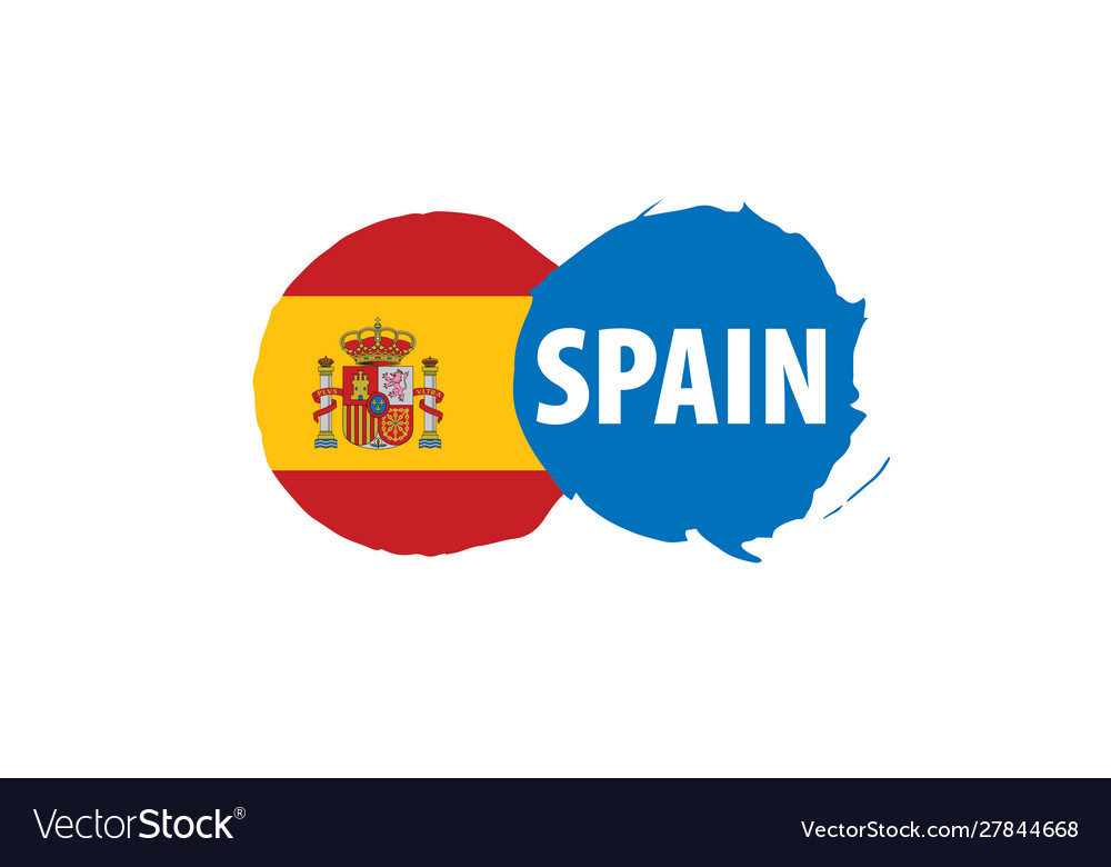 Spain flag on a white