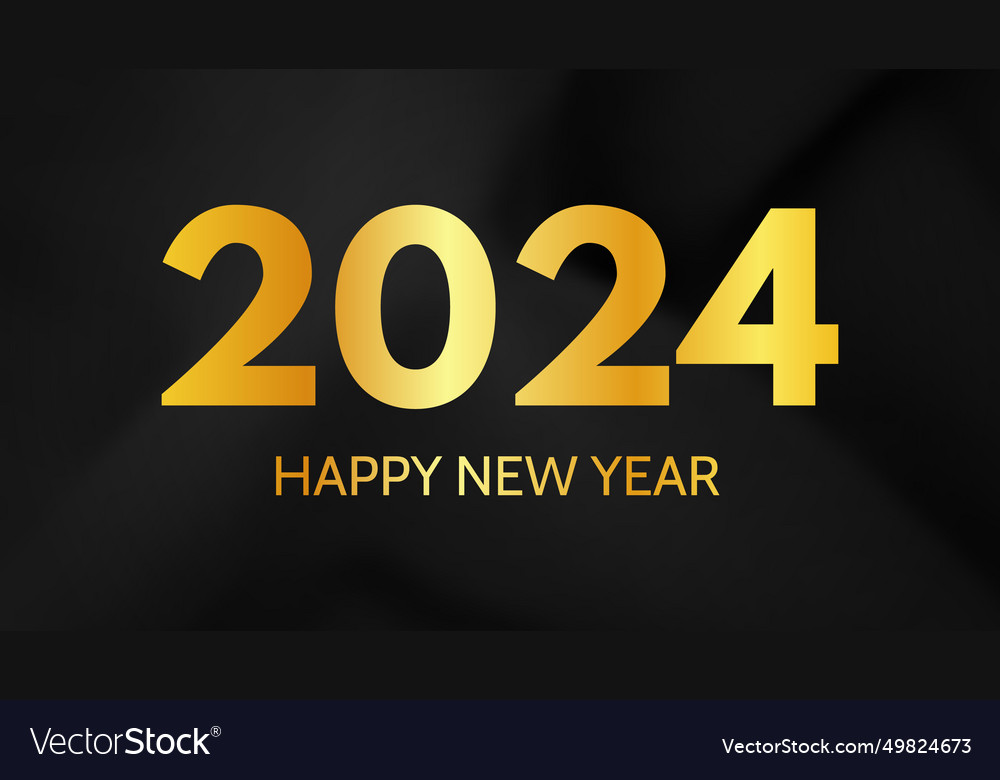 2024 happy new year on dark silk background