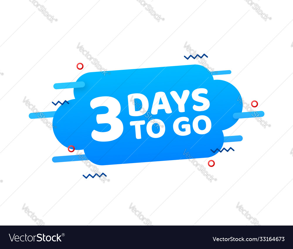 3 days to go countdown timer clock icon time