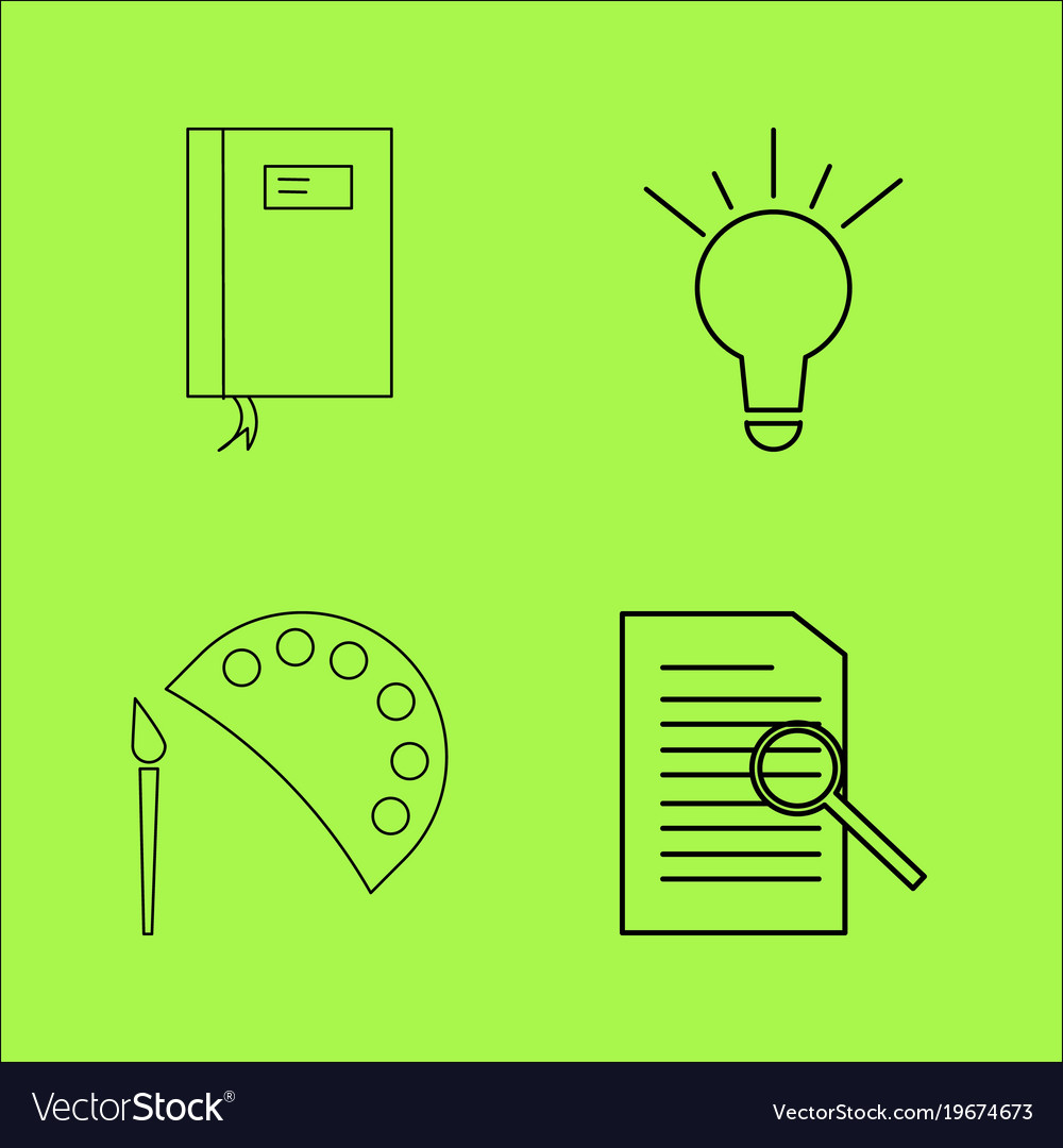Design elements simple linear outline icon set