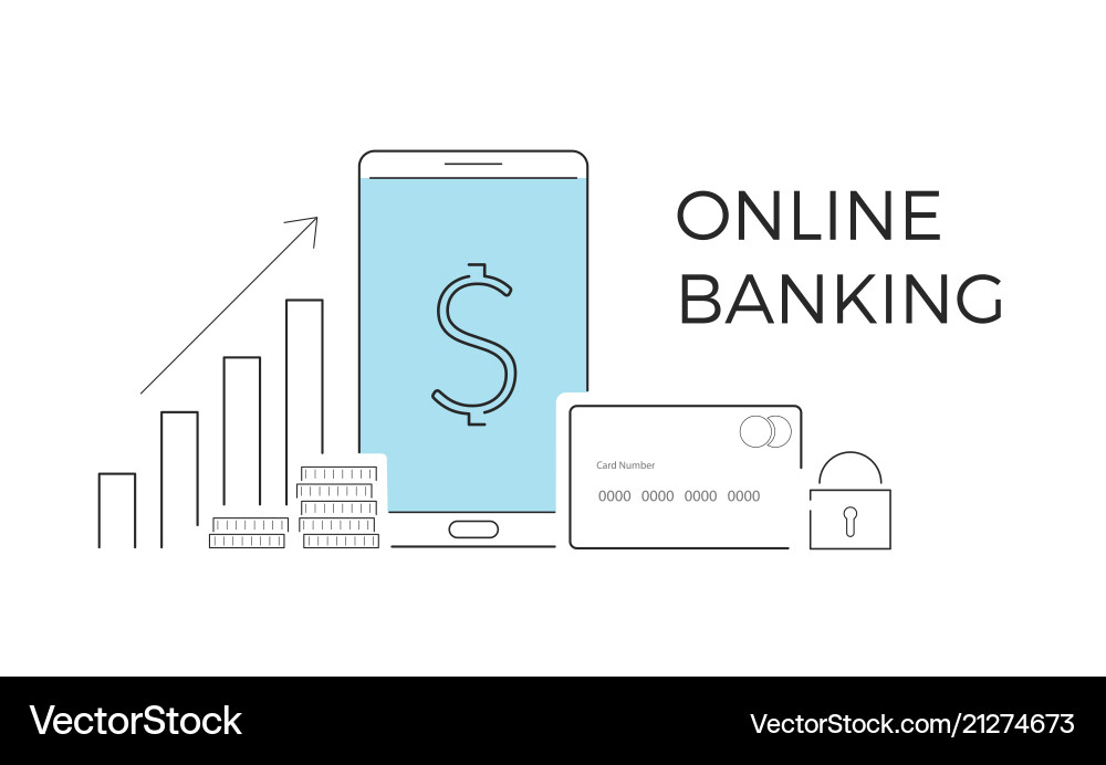 For Online Banking Concept Royalty Free Vector Image