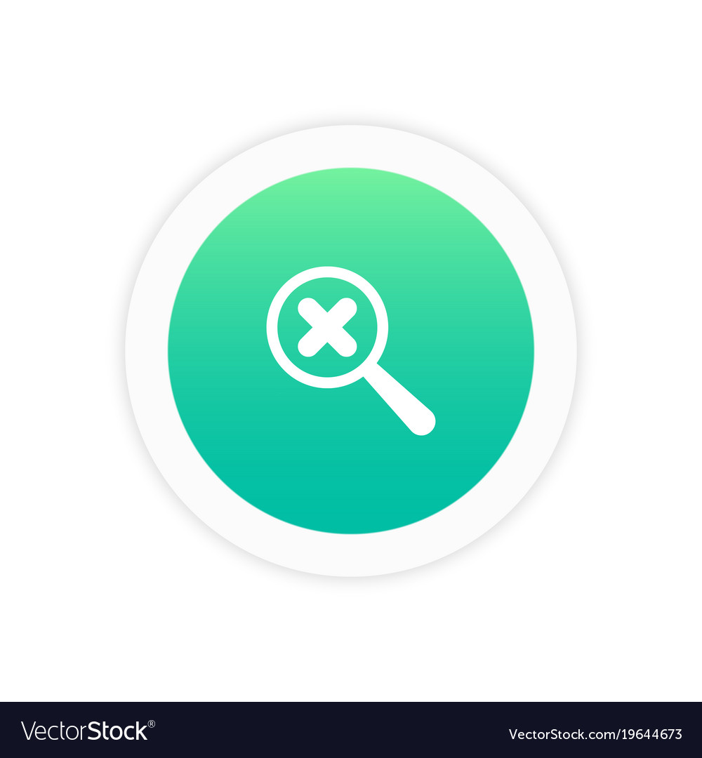 Vergrößerungsglas mit Kreuzprüfzeichen-Symbol