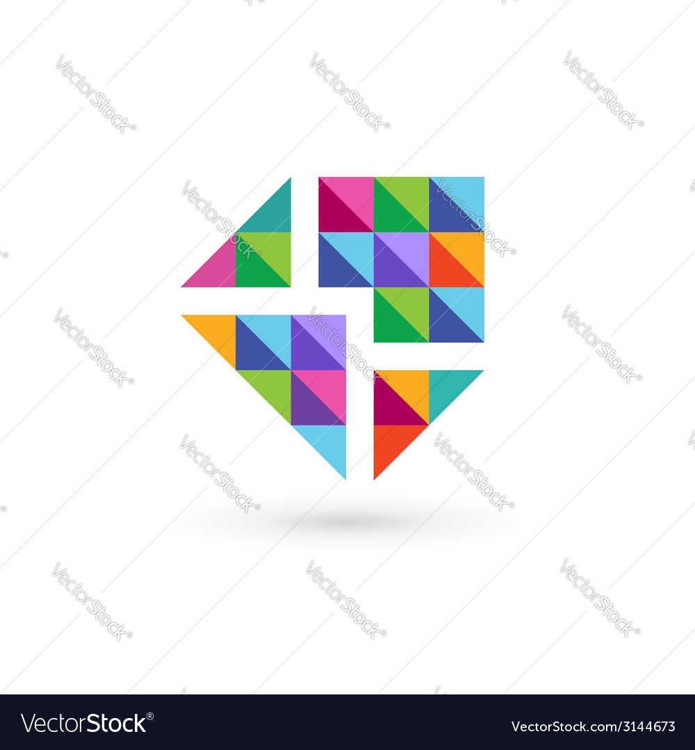 mosaic e mail envelope logo icon design template vector image