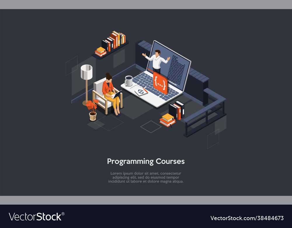 Programming courses online education personal Vector Image