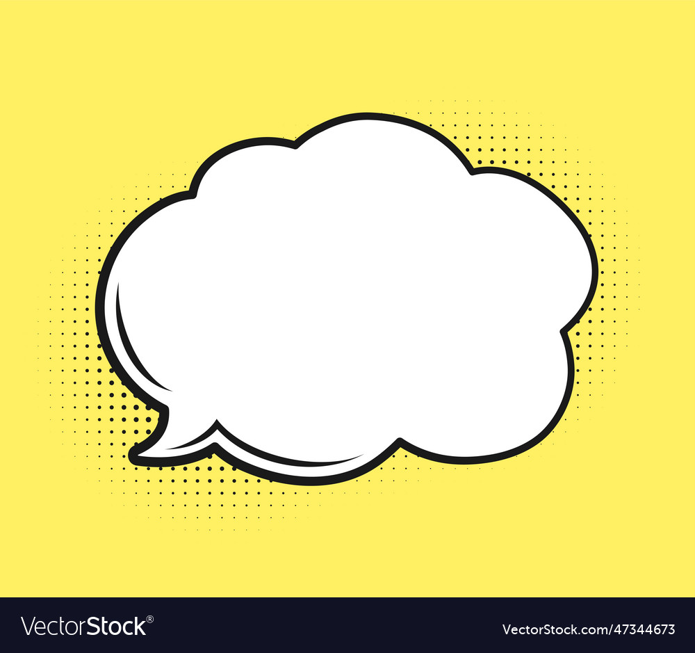 Retro empty comic speech bubble thought cloud