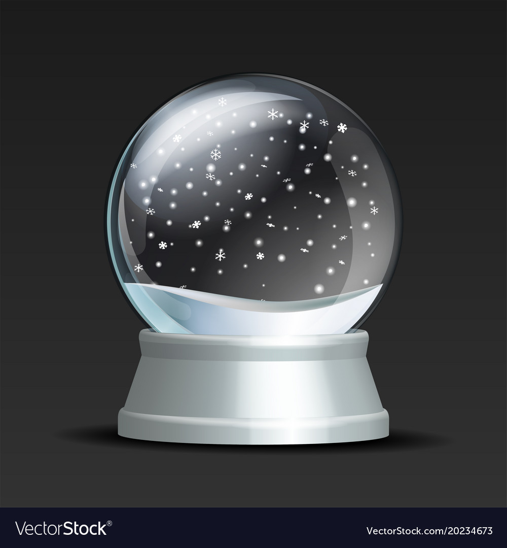 Snow globe with falling snowflakes Royalty Free Vector Image