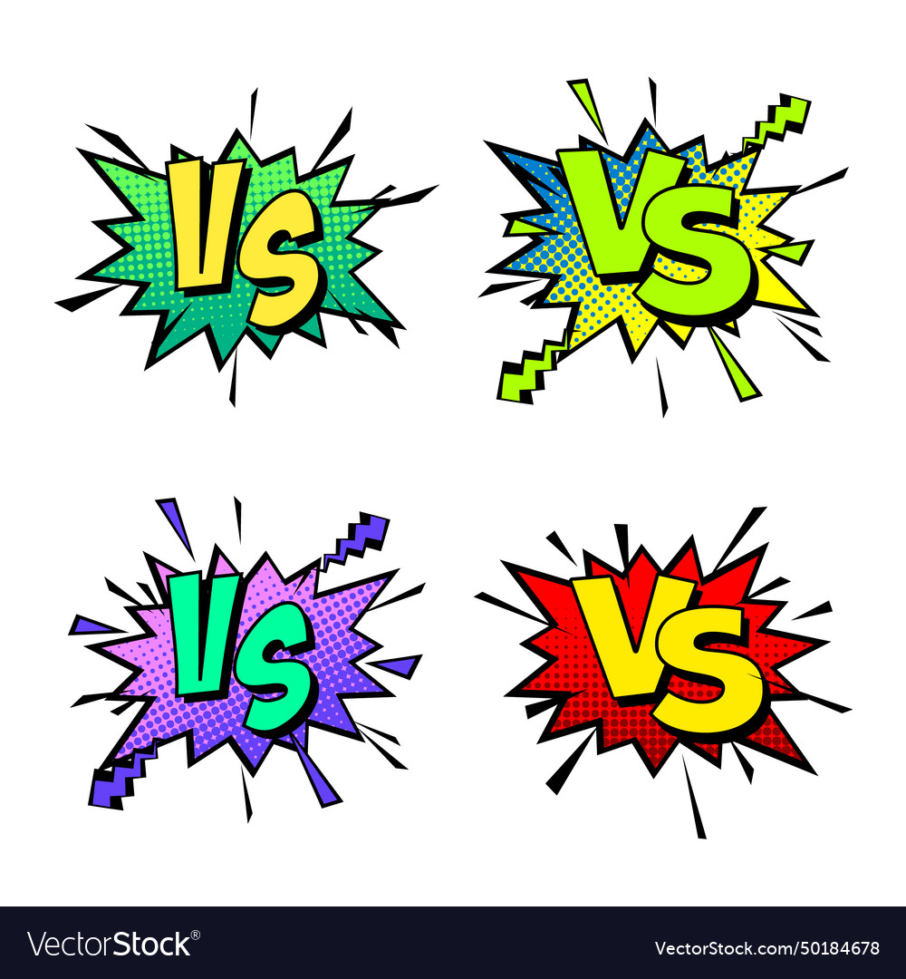 Cartoon comic background vs fight versus comics Vector Image