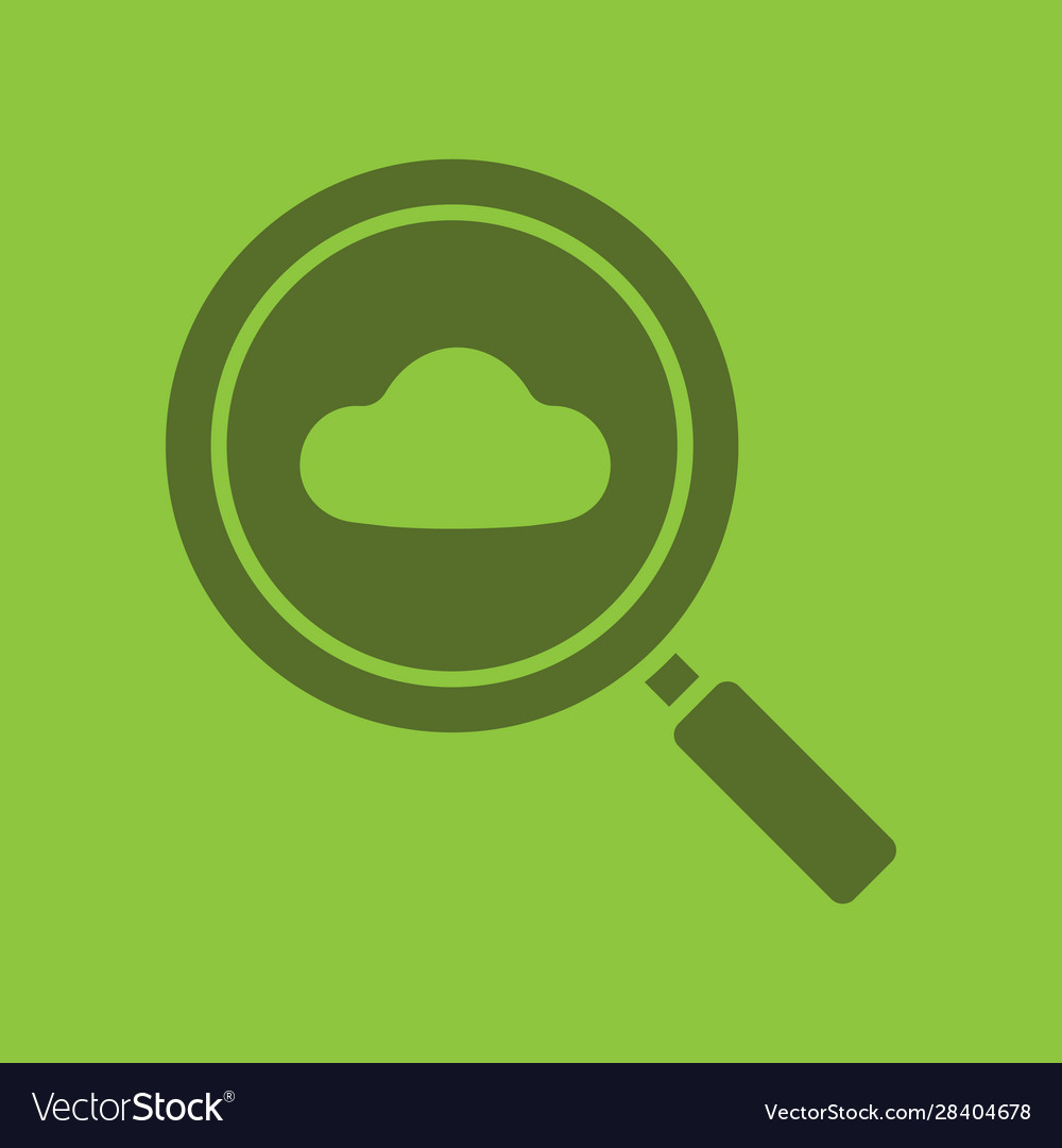 Cloud storage search glyph color icon