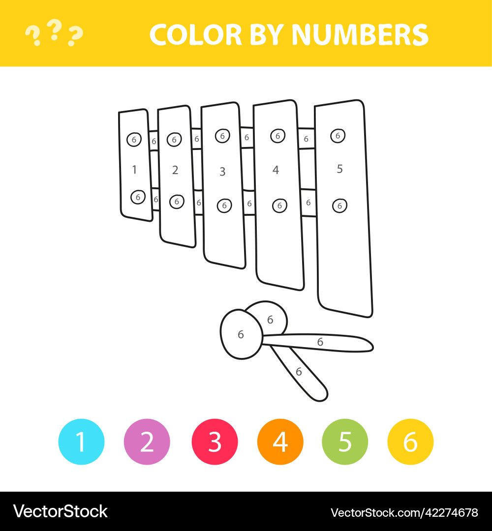 Coloring book for children musical instruments Vector Image