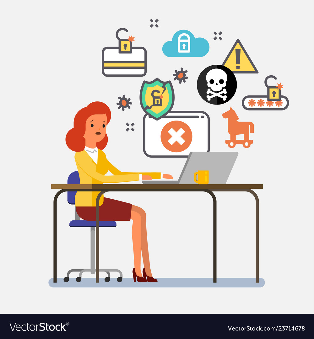 Concept of computer viruses vector image Concept of computer viruses
