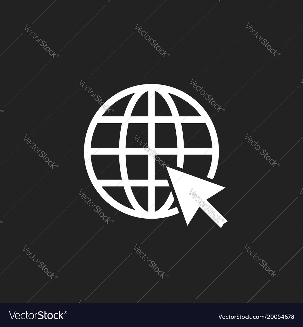 Go to web icon internet flat for website on black