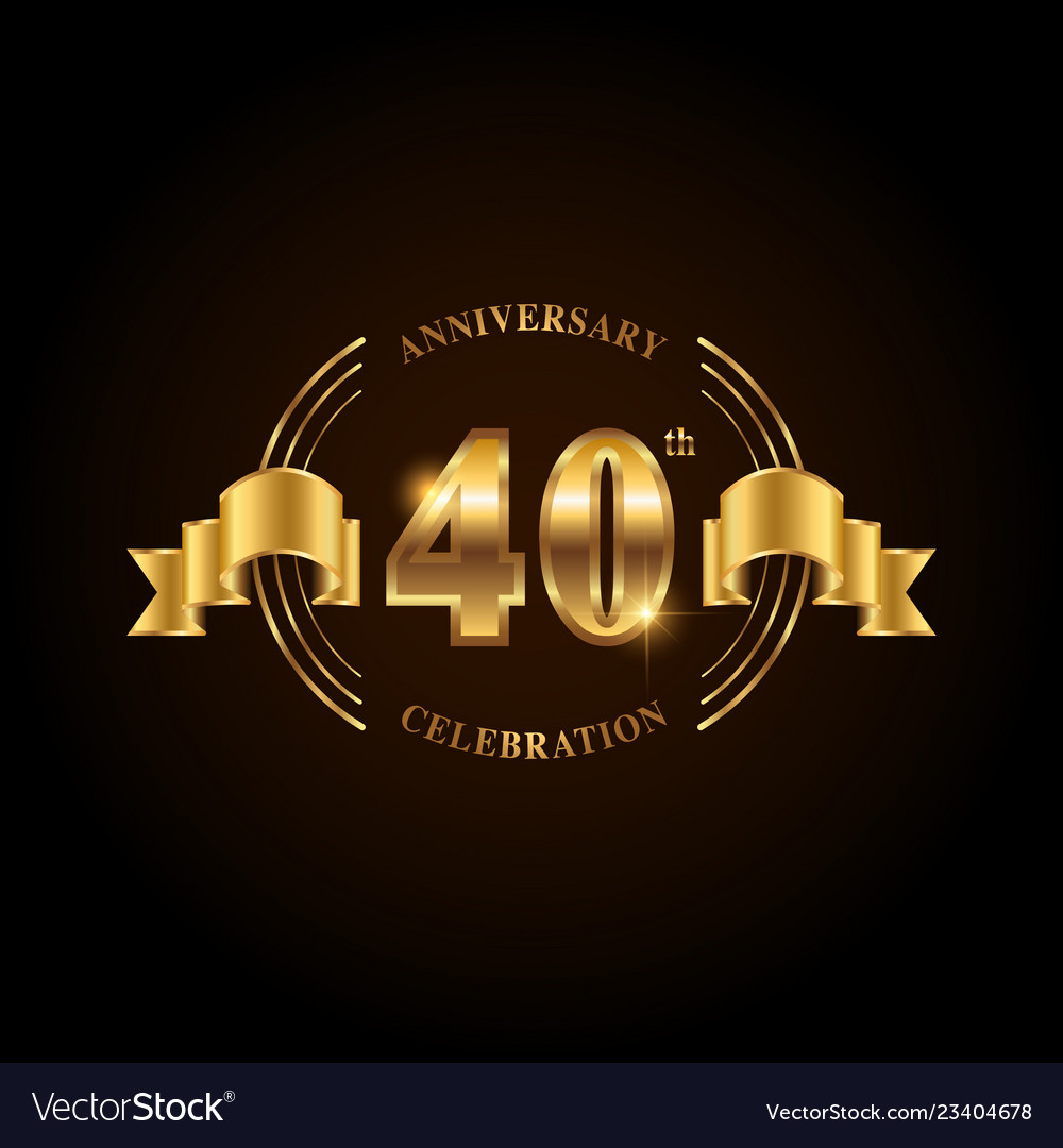 Golden 40th Anniversary Celebration Emblem