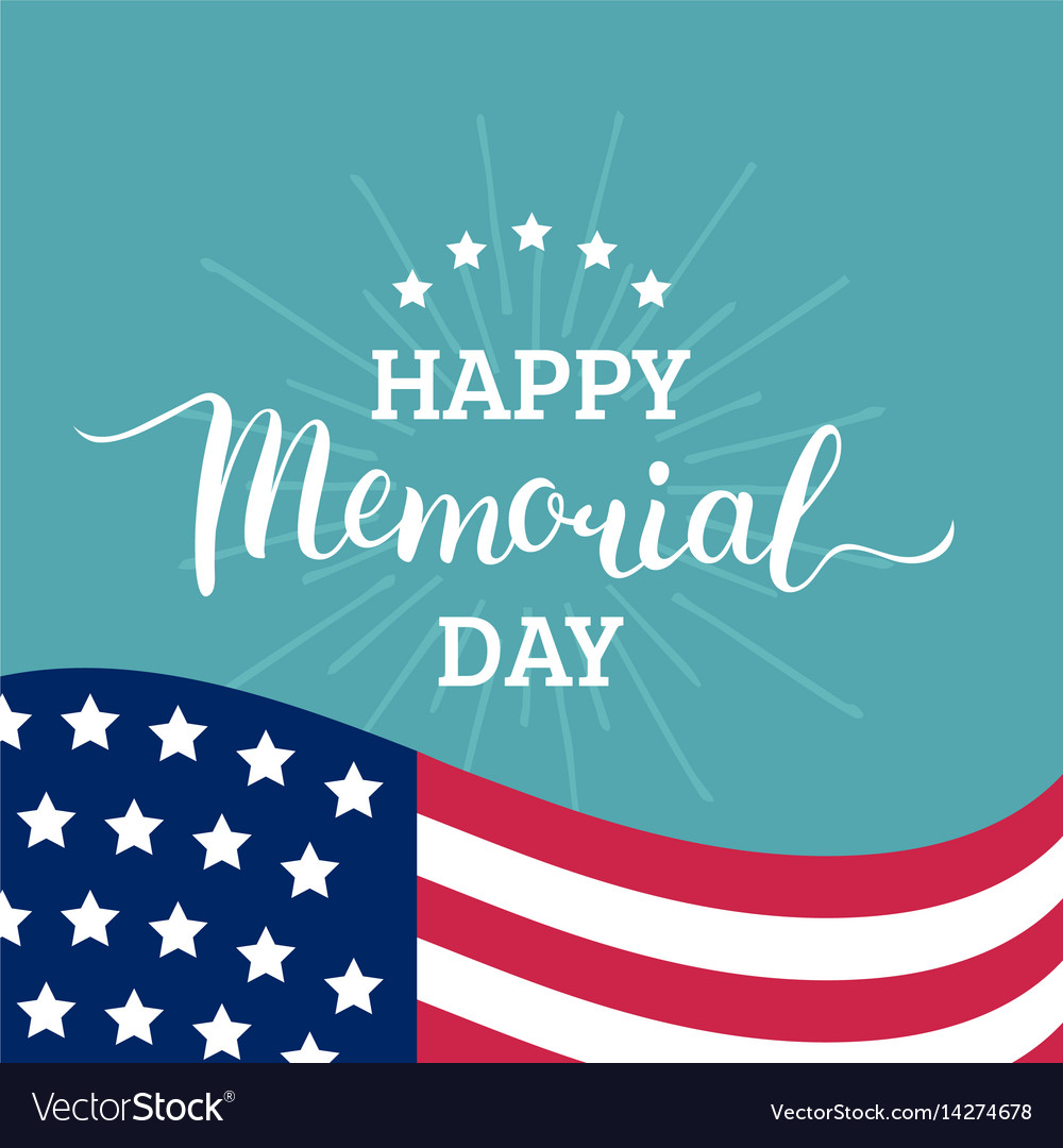 Happy memorial day card national american Vector Image