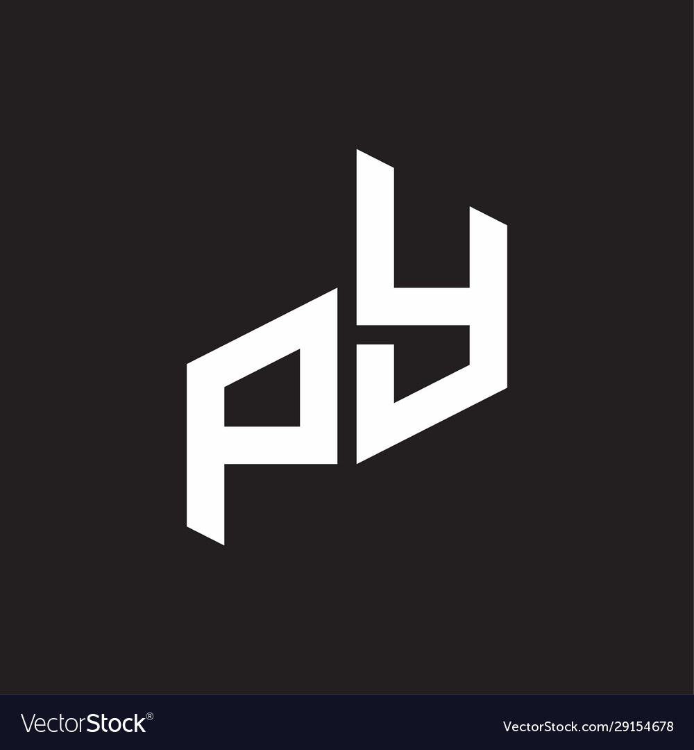 Py initial letters logo monogram with up to down