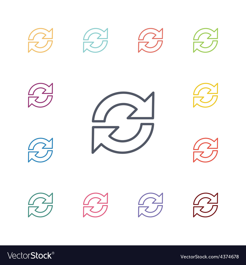 Reload flat icons set