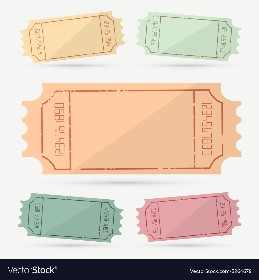 Retro - vintage empty ticket set