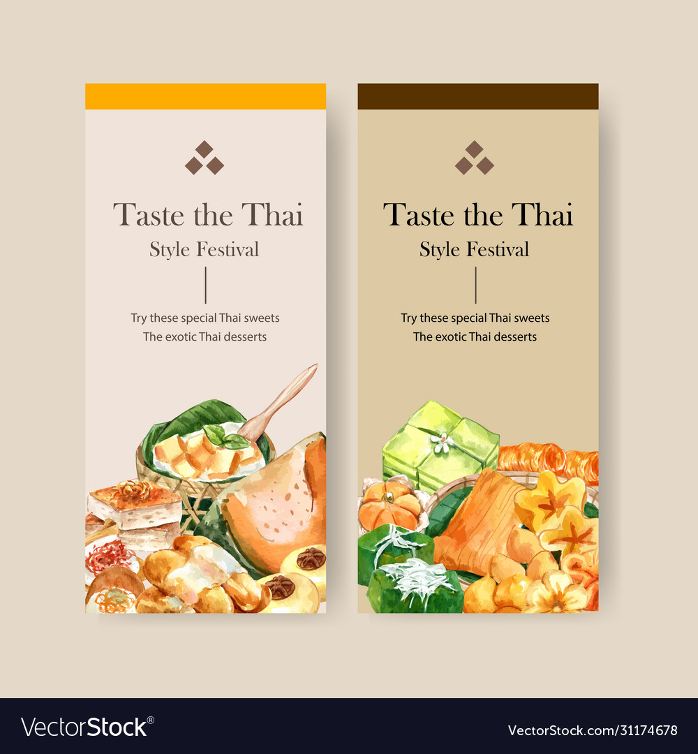 Thai sweet flyer design with thai custard pudding