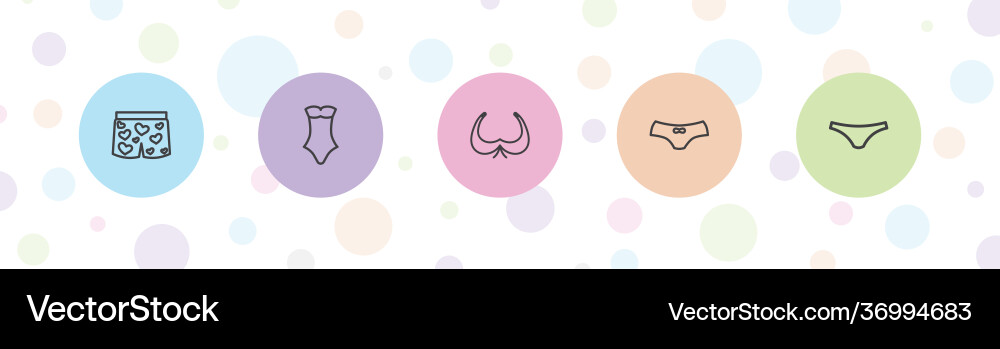 5 lingerie icons Royalty Free Vector Image - VectorStock