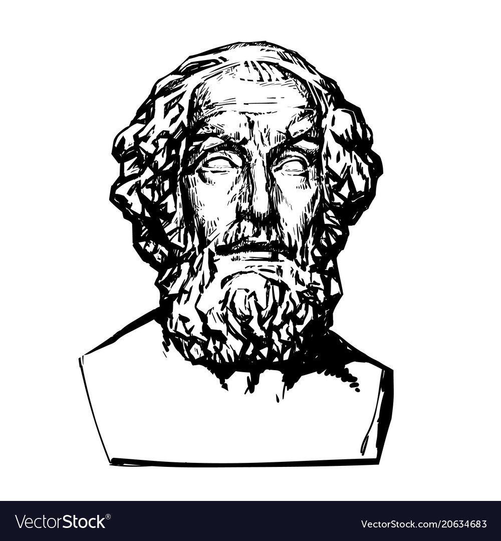 Ancient greek poet homer Royalty Free Vector Image