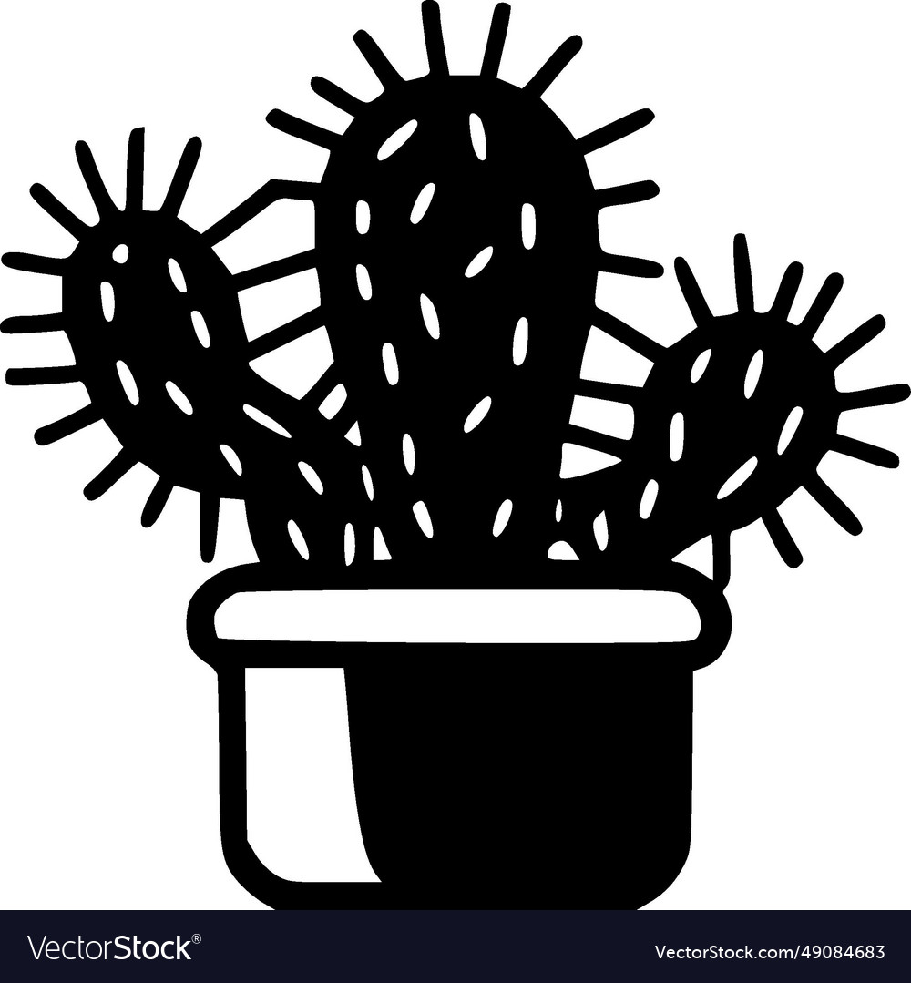 Cactus - black and white isolated icon Royalty Free Vector