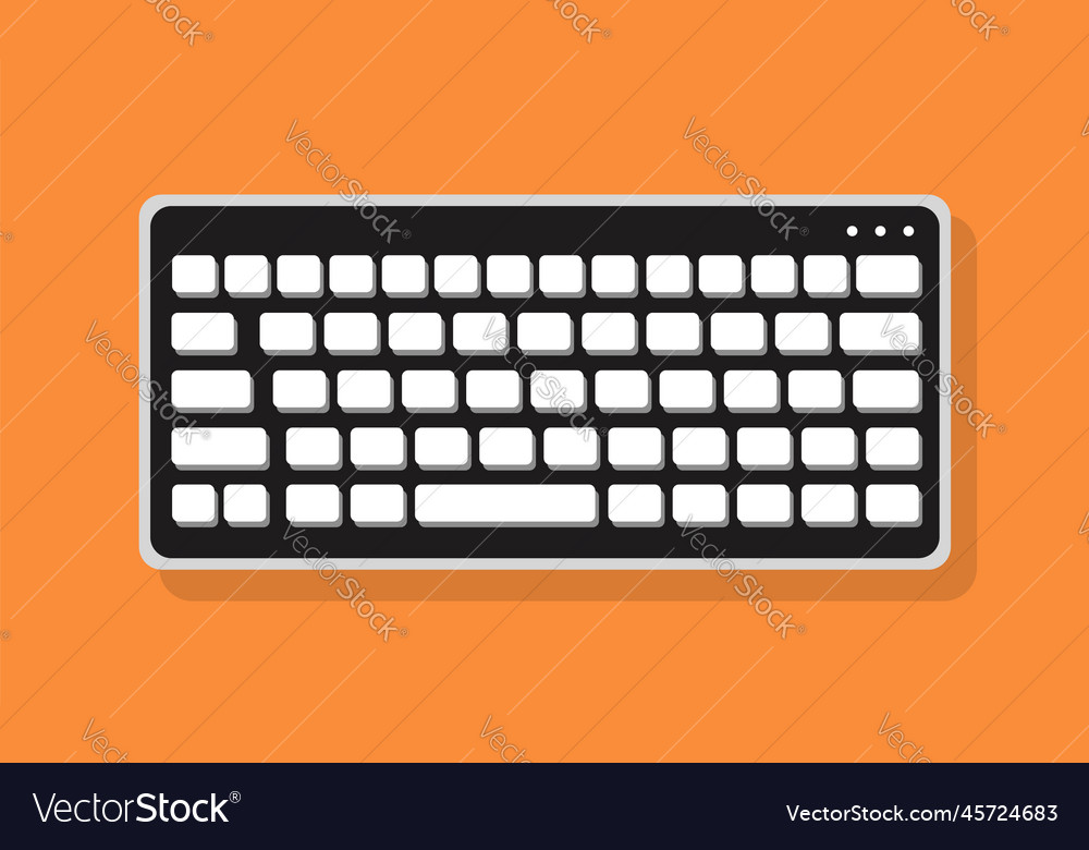 Cartoon keyboard digital computer typing equipment