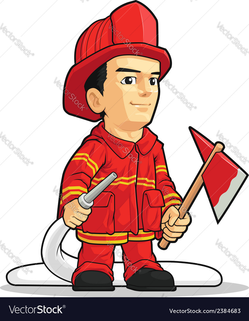 Cartoon of firefighter boy Royalty Free Vector Image Cartoon of firefighter boy Royalty Free Vector Image