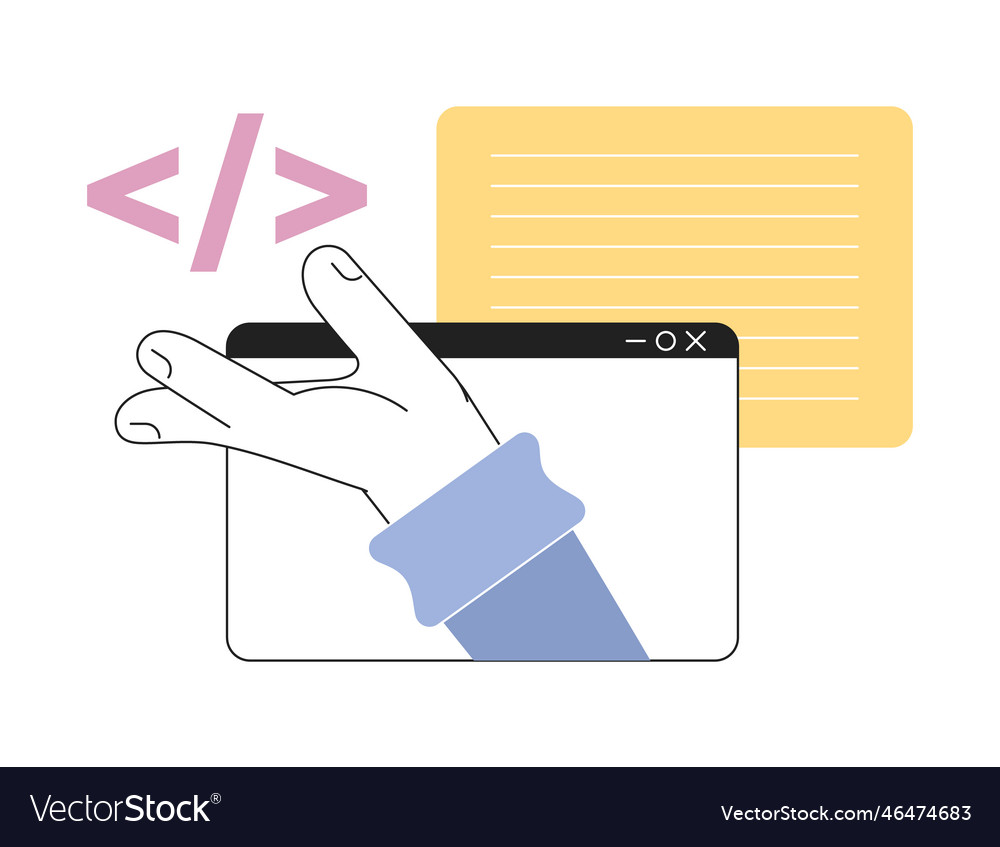 Creating website script line concept spot Vector Image