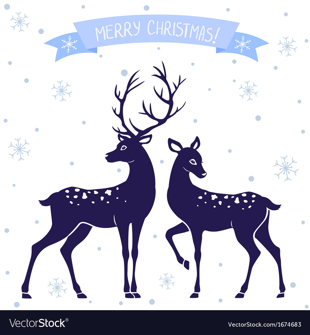 Deer christmas Royalty Free Vector Image - VectorStock