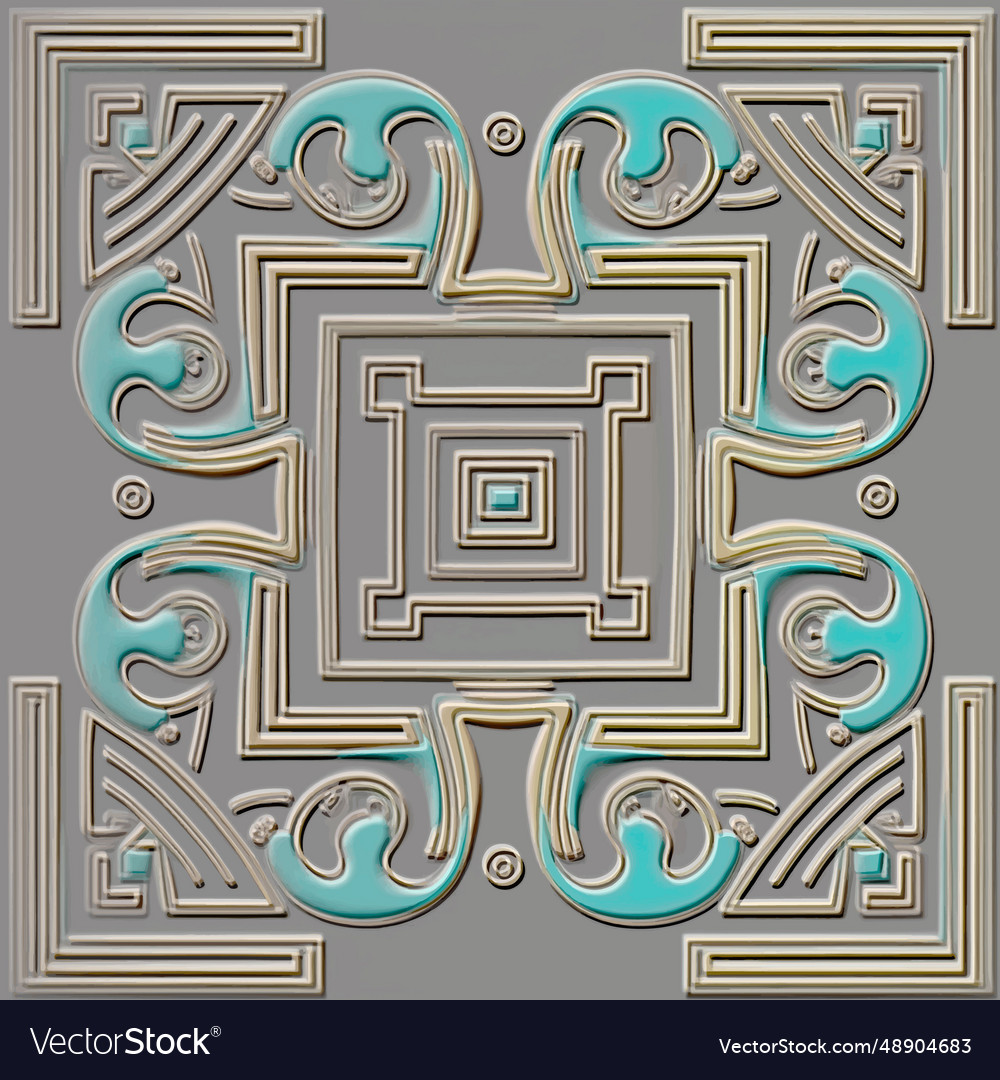 Emboss 3d square seamless pattern embossed relief Vector Image