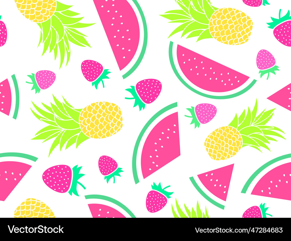 Fruity seamless pattern with watermelons Vector Image