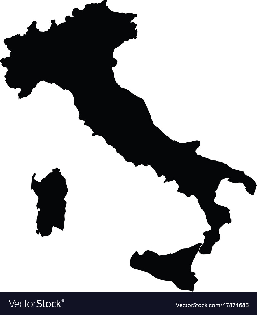 Italy map silhouette Royalty Free Vector Image