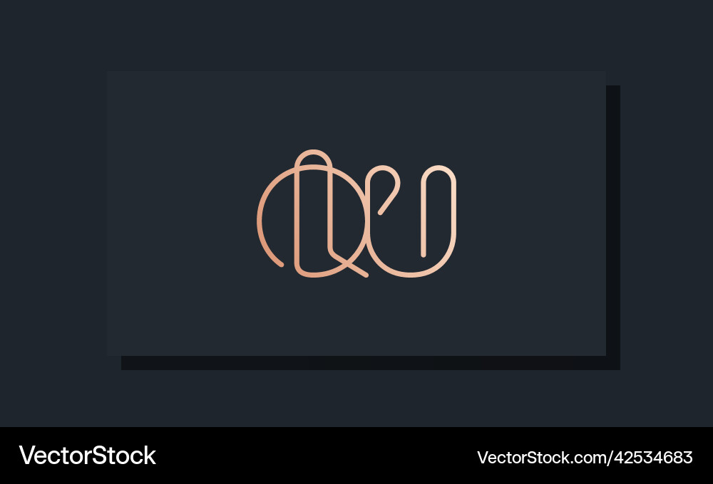 Minimal clip initial letter qu logo Royalty Free Vector