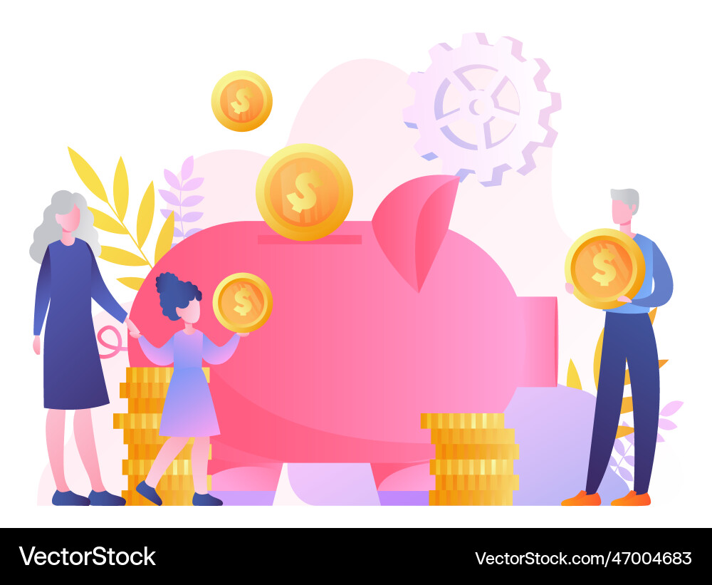 Saving money concept Royalty Free Vector Image