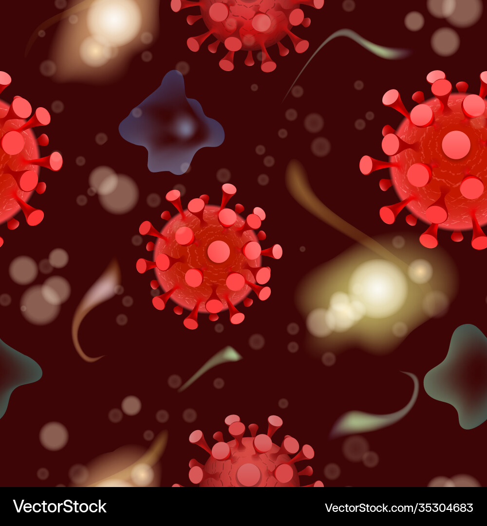 Virus and bacteria seamless pattern Royalty Free Vector