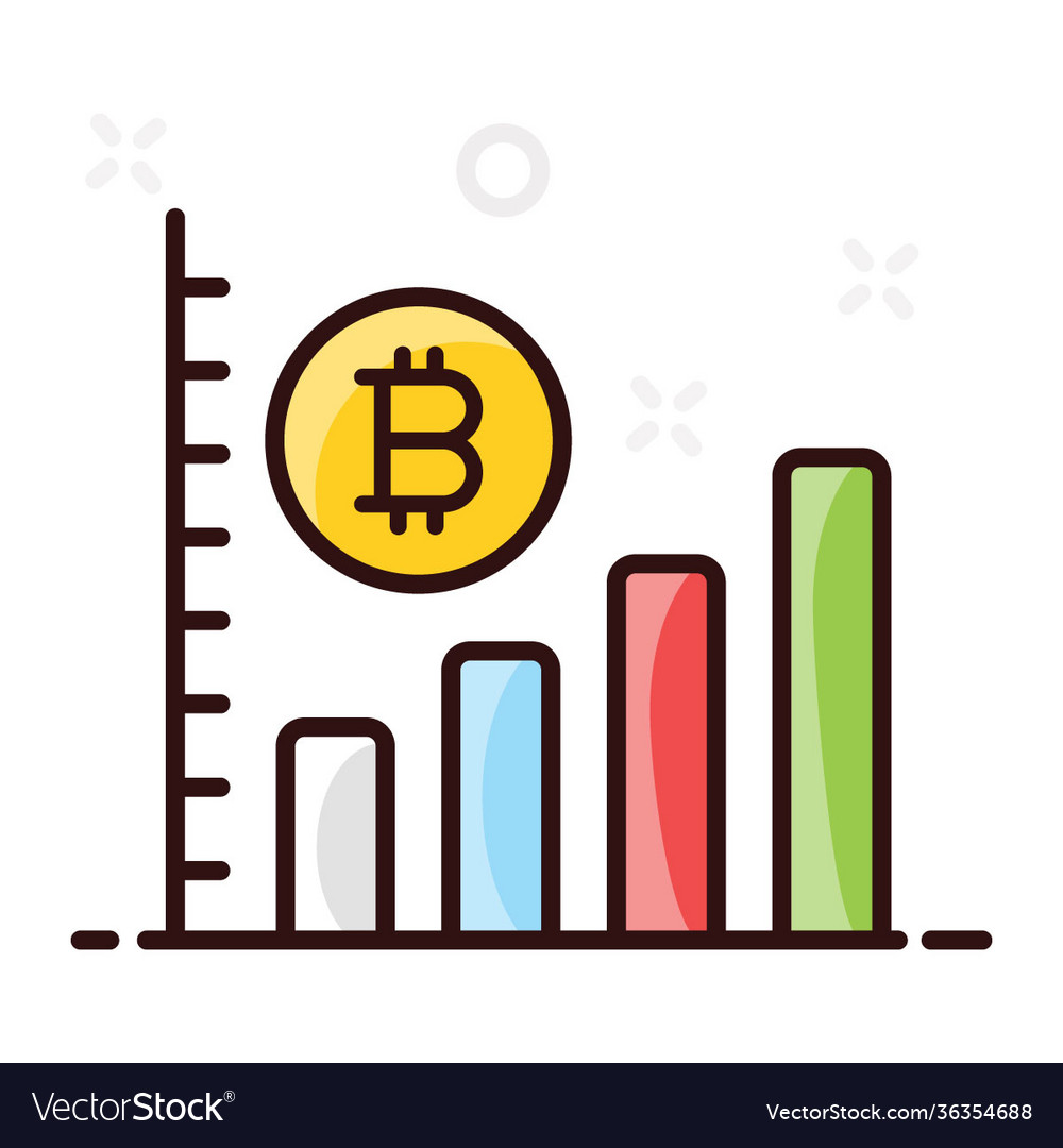 Bitcoin growth Royalty Free Vector Image - VectorStock