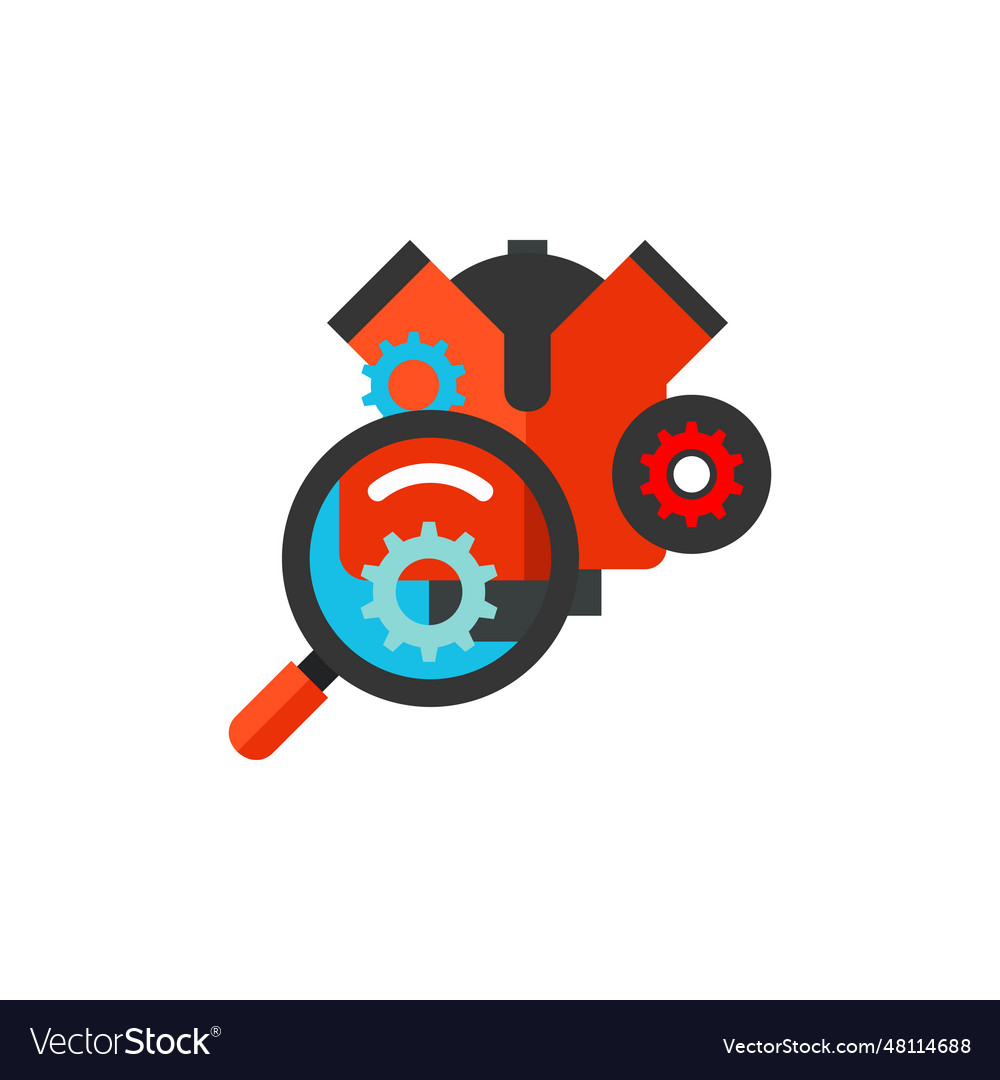 Car engine diagnostic repair icon Royalty Free Vector Image