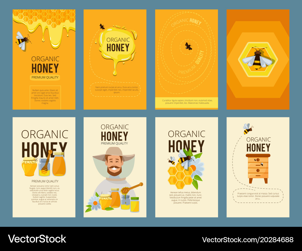 Cards with of apiary Royalty Free Vector Image