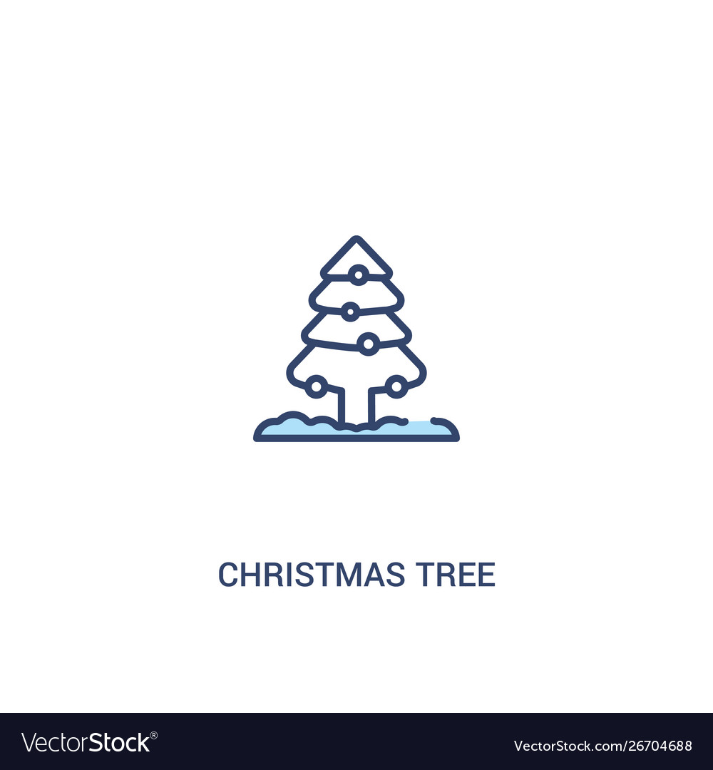 Christmas tree concept 2 colored icon simple line