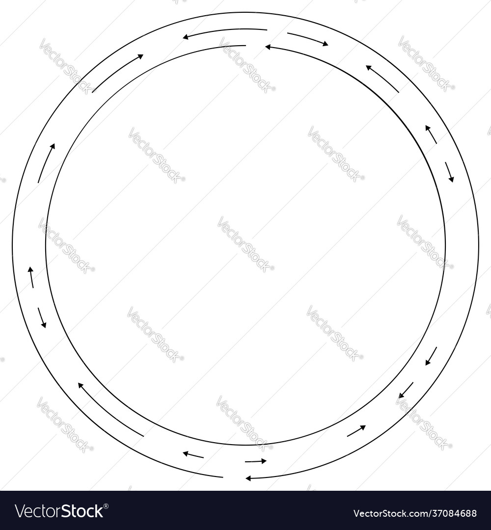 Circular concentric arrows in opposite direction vector image Circular concentric arrows in opposite direction
