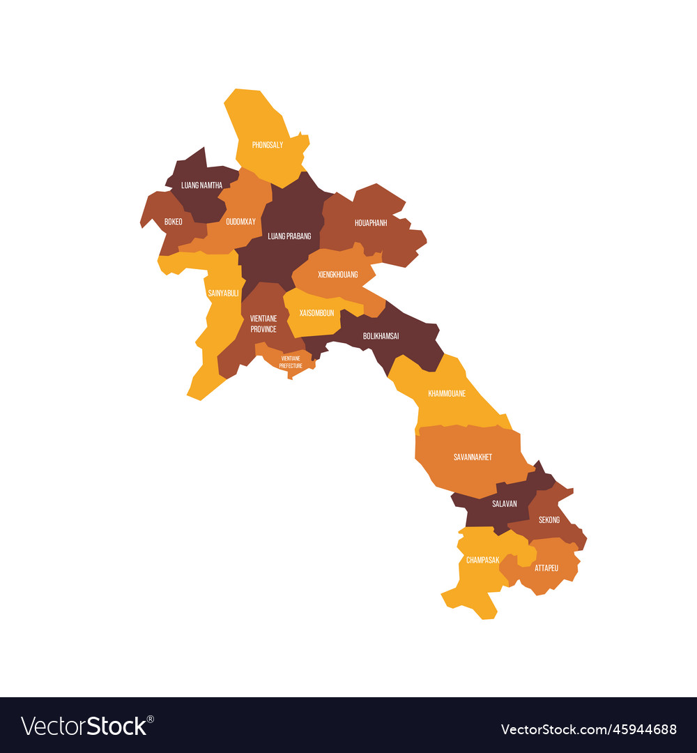 Laos Political Map Of Administrative Divisions Vector Image