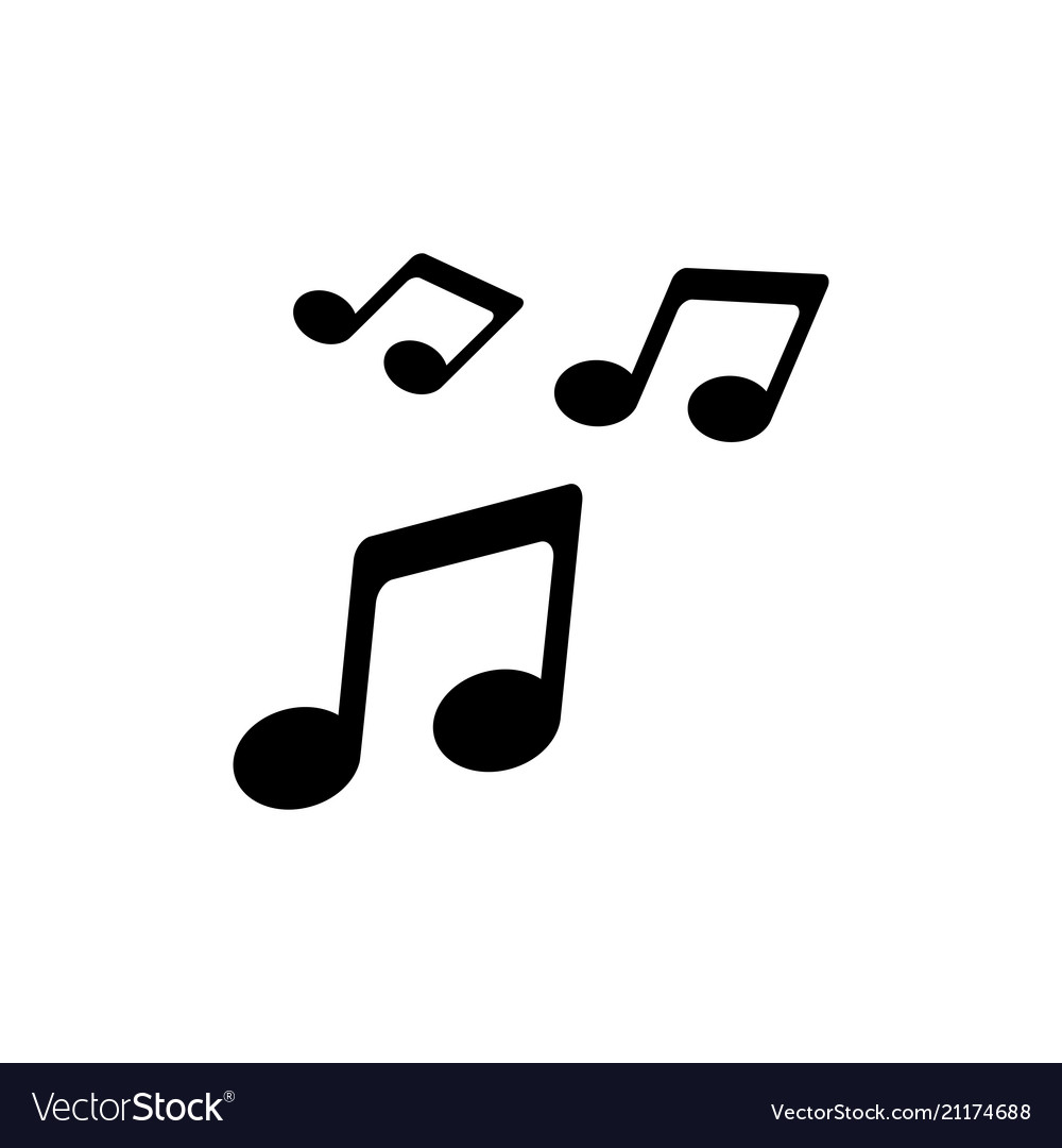 Music icon sound symbol in flat style Royalty Free Vector