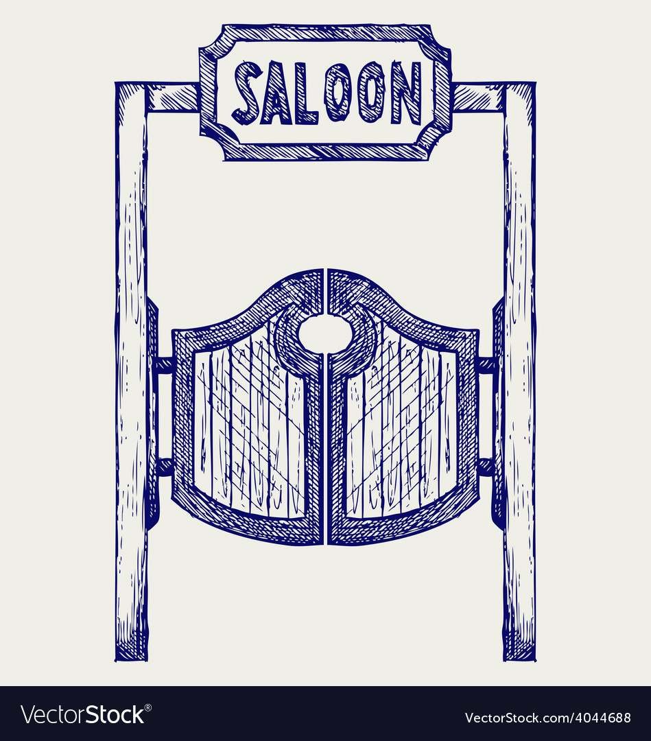 Old Western Swinging Saloon Doors Royalty Free Vector Image